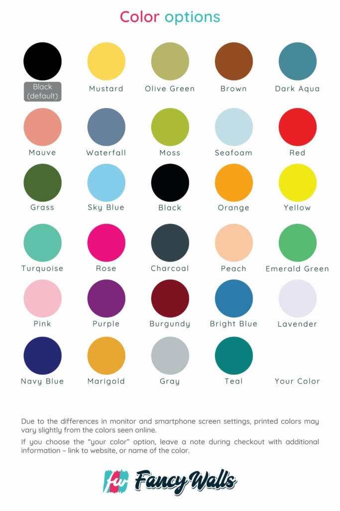 Custom color choices for Abstract circle wallpaper for walls