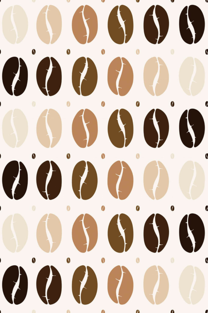 Pattern repeat of Abstract coffee beans removable wallpaper design