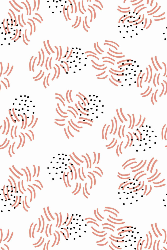 Pattern repeat of Abstract coral removable wallpaper design