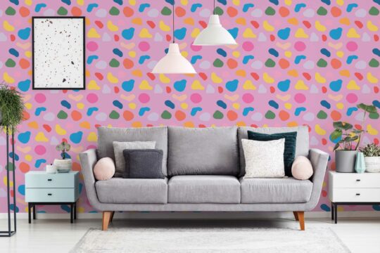 Fancy Walls' Pink Dimensions peel and stick wallpaper