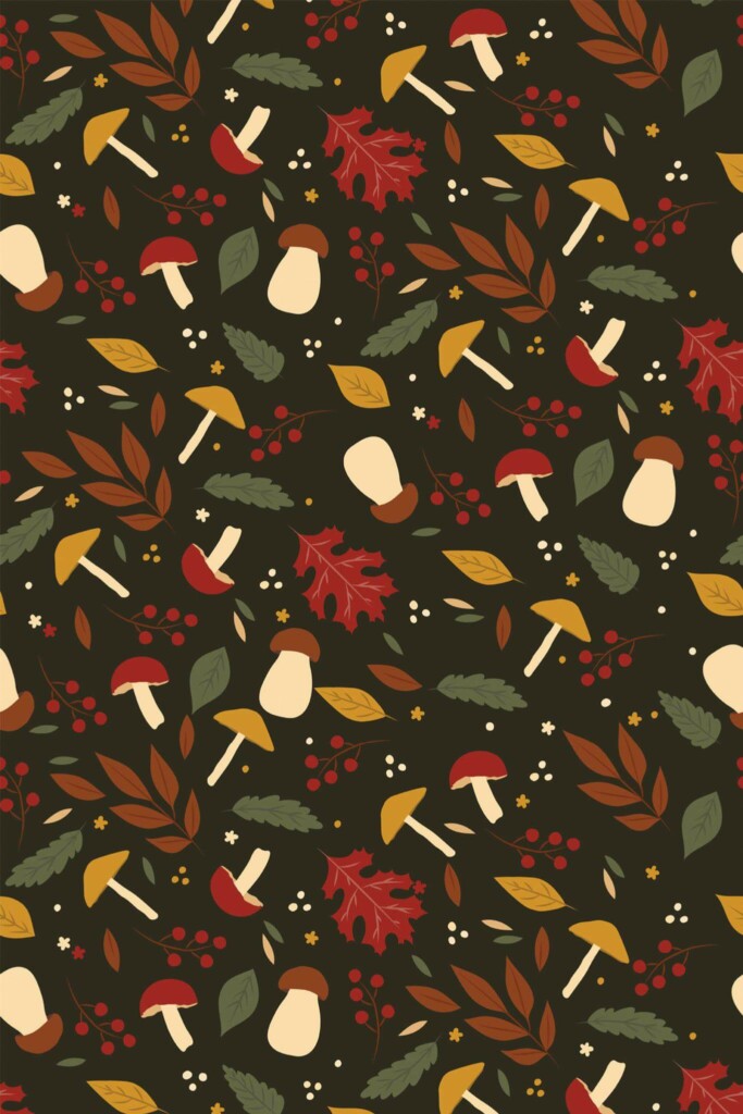 Pattern repeat of Abstract dark fall removable wallpaper design