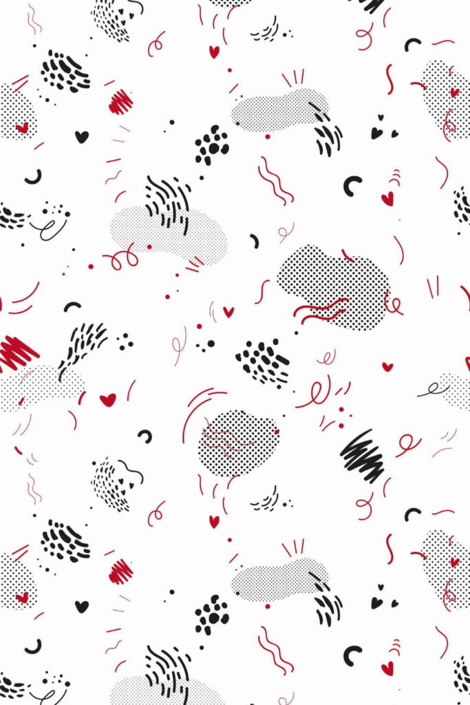 Pattern repeat of Abstract doodle removable wallpaper design