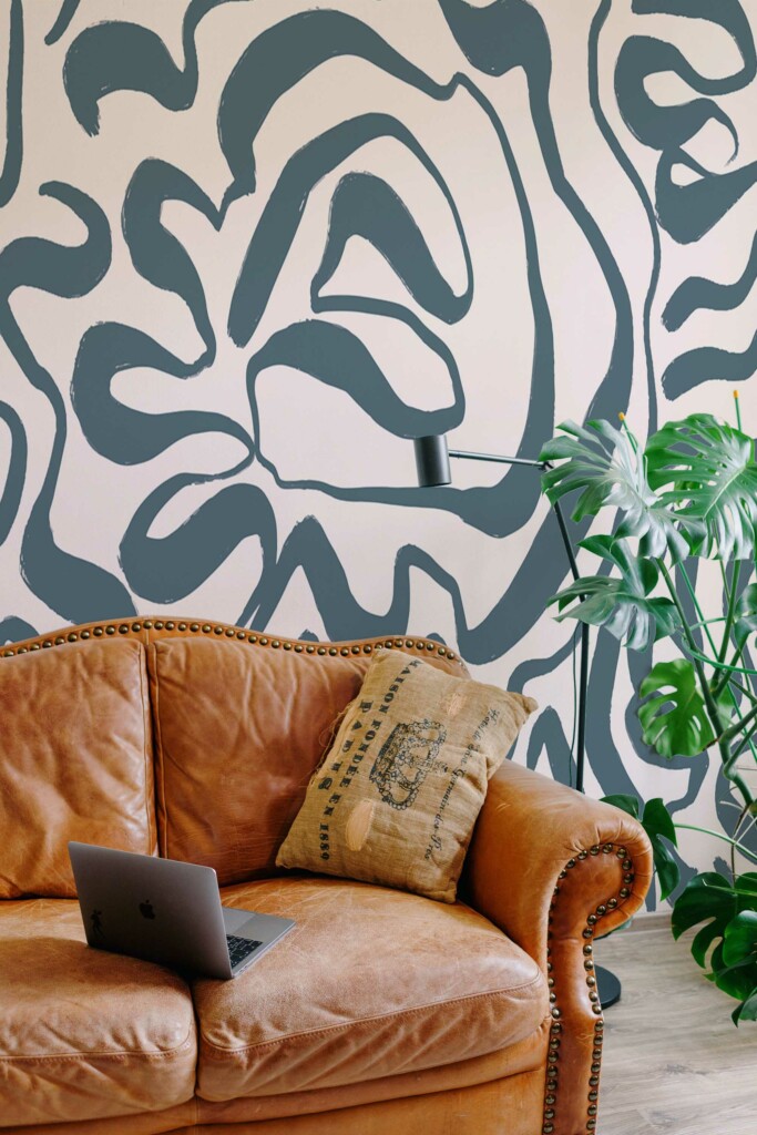 Removable wall mural with Abstract style line art by Fancy Walls