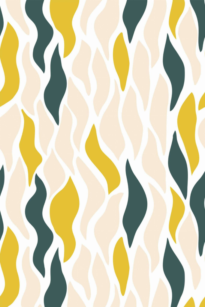 Pattern repeat of Abstract leaf design removable wallpaper design