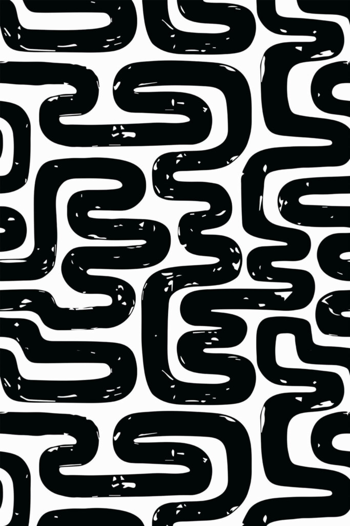 Pattern repeat of Abstract maze removable wallpaper design