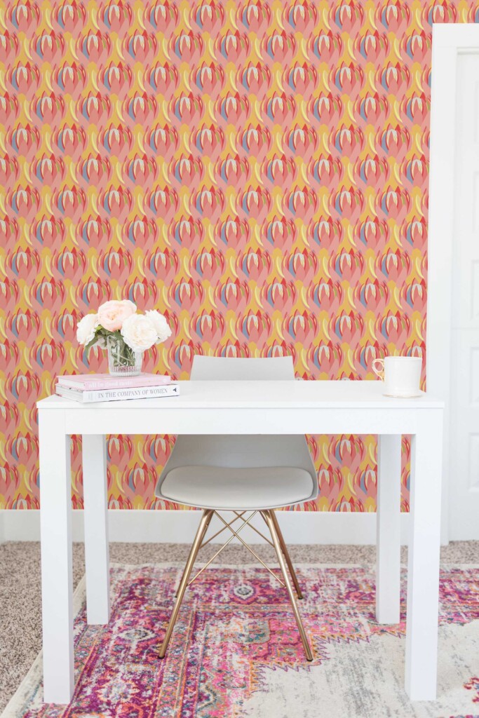 Fancy Walls Orange Floral wallpaper for walls