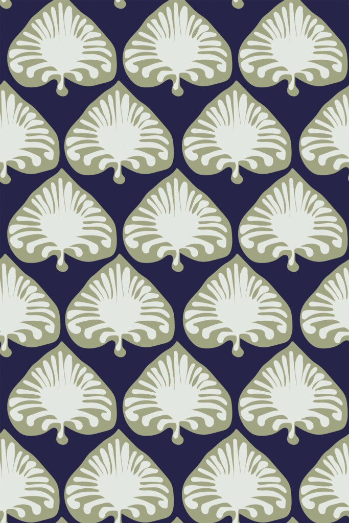 Pattern repeat of Abstract palm removable wallpaper design