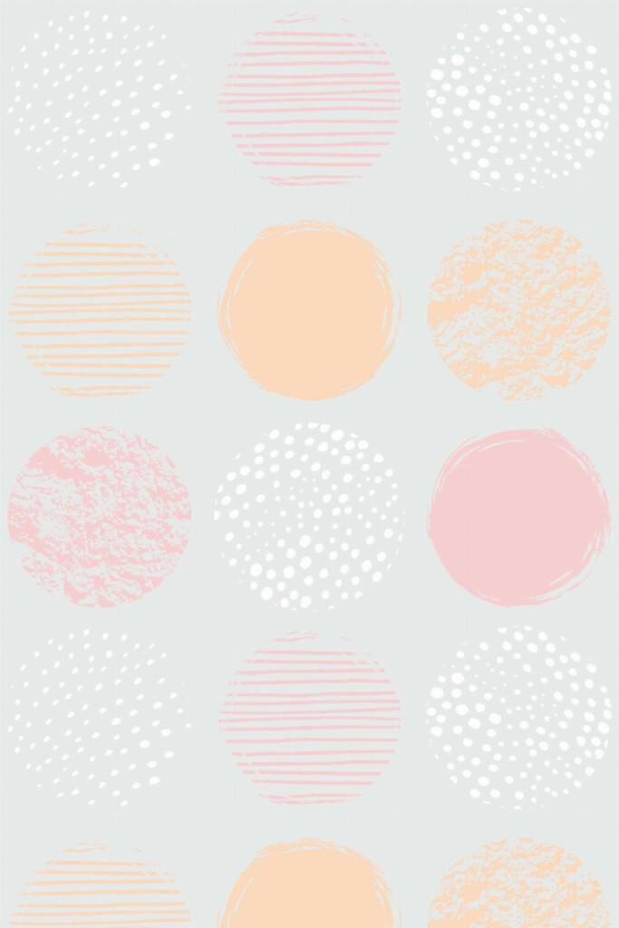 Pattern repeat of Abstract pastel dots removable wallpaper design