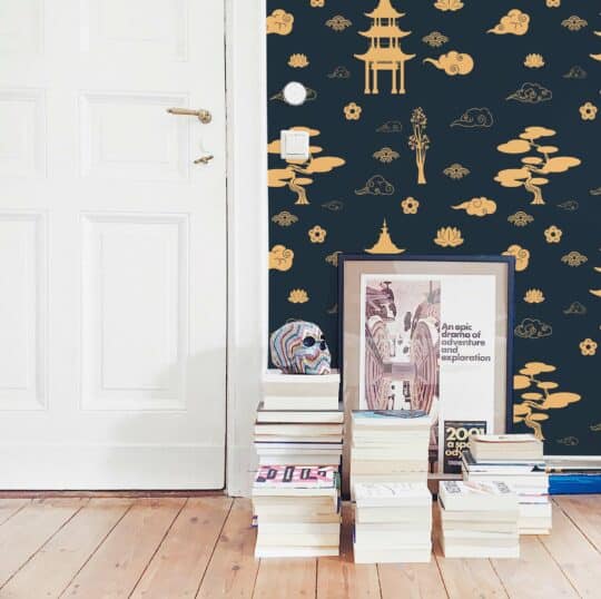 navy blue living room peel and stick removable wallpaper