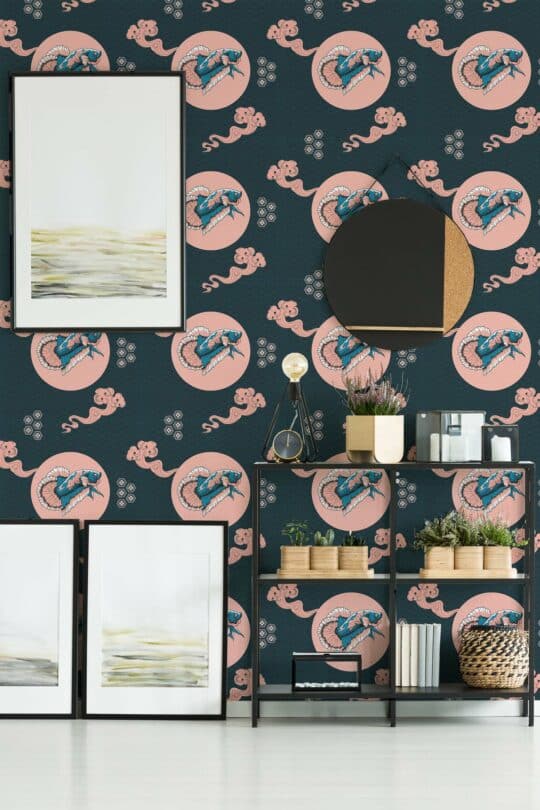 pink black and white accent wall peel and stick removable wallpaper