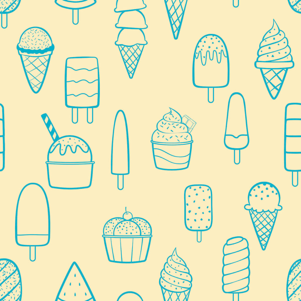 Ice cream doodles wallpaper - Peel and Stick or Non-Pasted | Save 25%