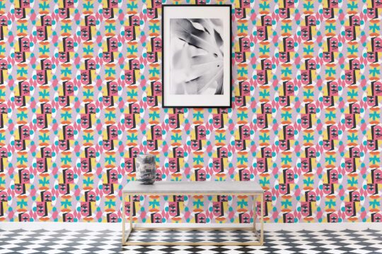 Pink Visage, perfect for living room walls - traditional wallpaper by Fancy Walls