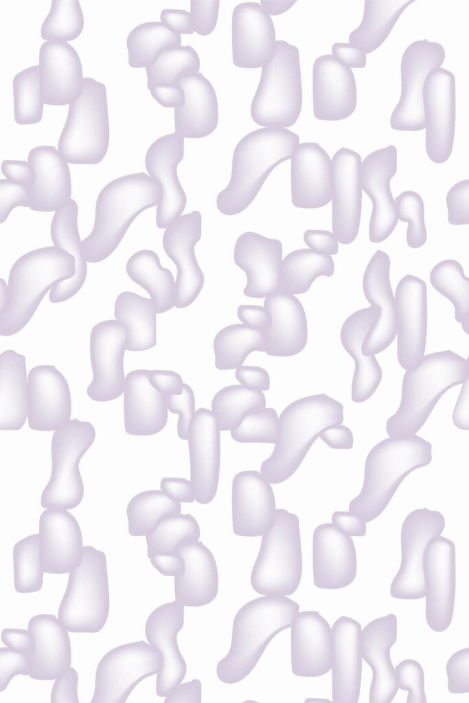 Pattern repeat of Abstract purple modern shapes removable wallpaper design