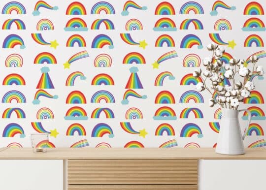 abstract rainbow non-pasted wallpaper