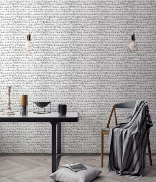 short line gray traditional wallpaper
