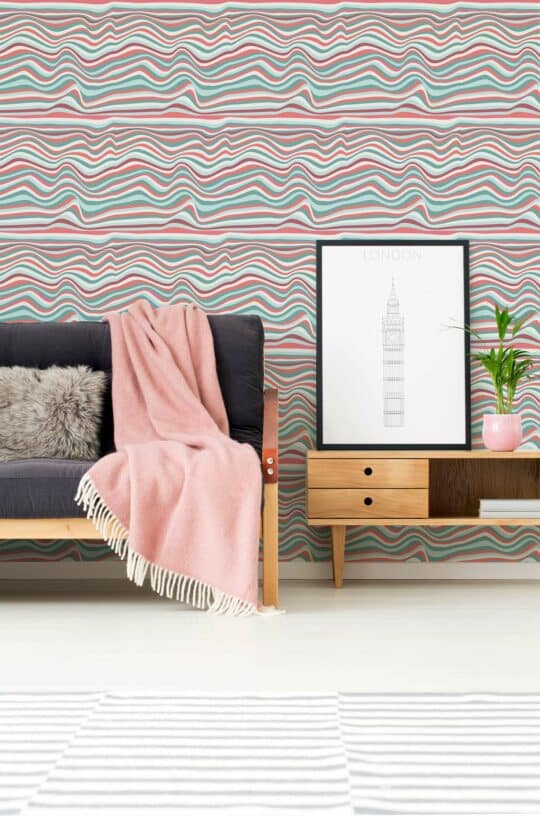 illusion striped non-pasted wallpaper