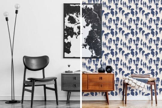 navy blue accent wall peel and stick removable wallpaper