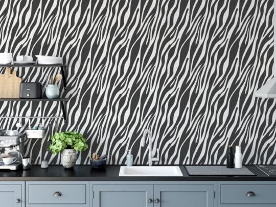 black and white eclectic unpasted wallpaper