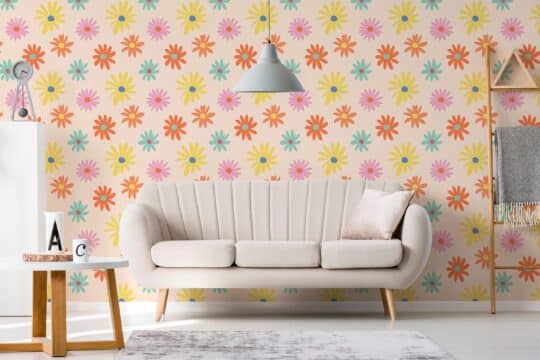 floral colorful traditional wallpaper