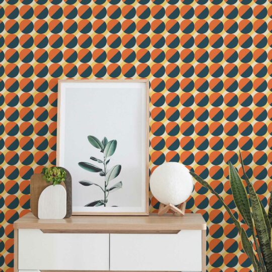 Burnt Orange Flourish Peel  Stick WallpaperPSW1429RL  Total Wallcovering