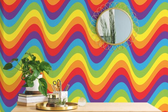 colorful rainbow unpasted wallpaper