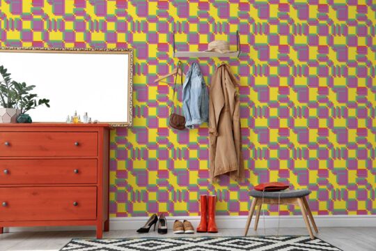colorful geometric unpasted wallpaper