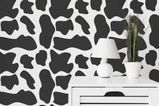 animal print black and white traditional wallpaper