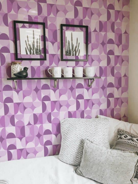 geometric purple traditional wallpaper