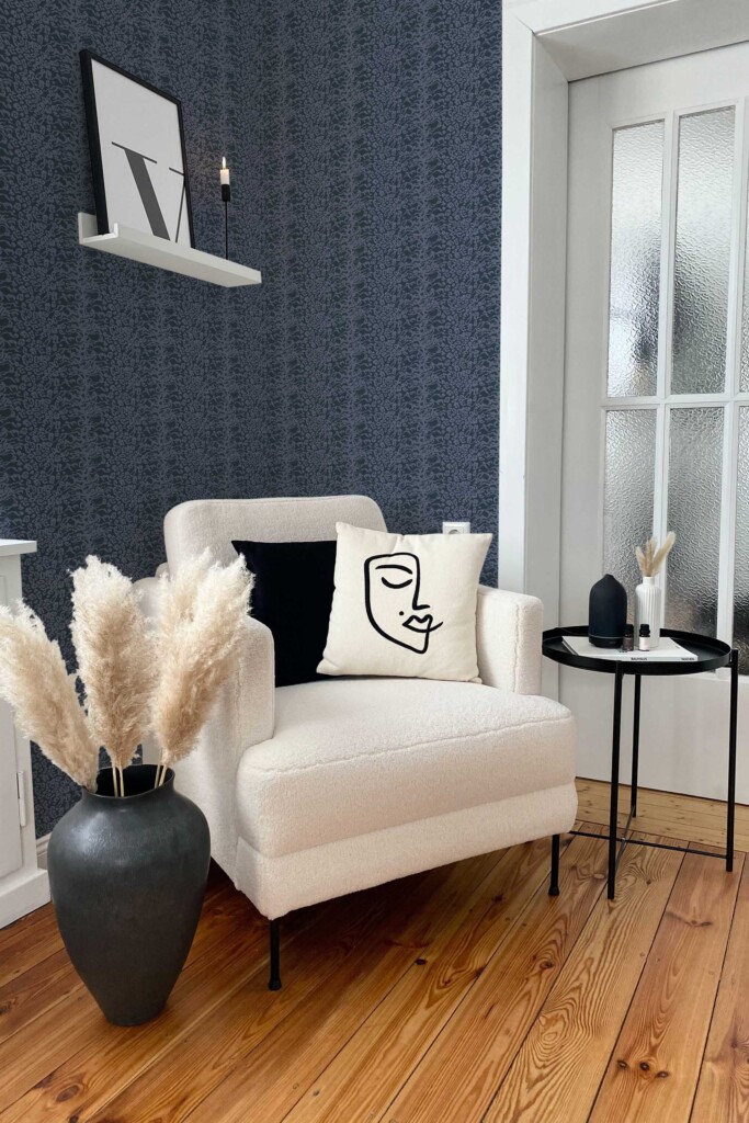 Fancy Walls blue leopard pattern peel and stick wallpaper