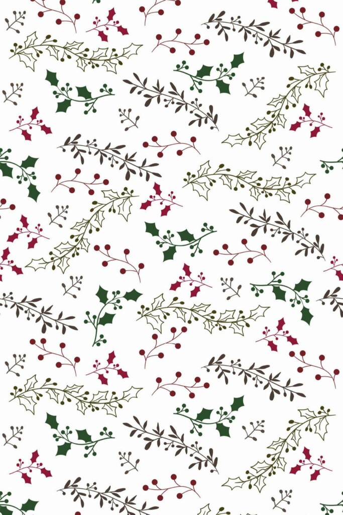 Pattern repeat of Aesthetic Christmas removable wallpaper design