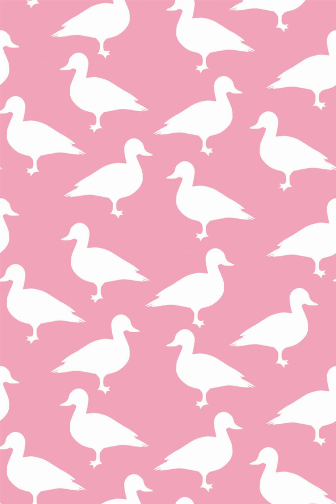 Pattern repeat of Aesthetic ducks removable wallpaper design
