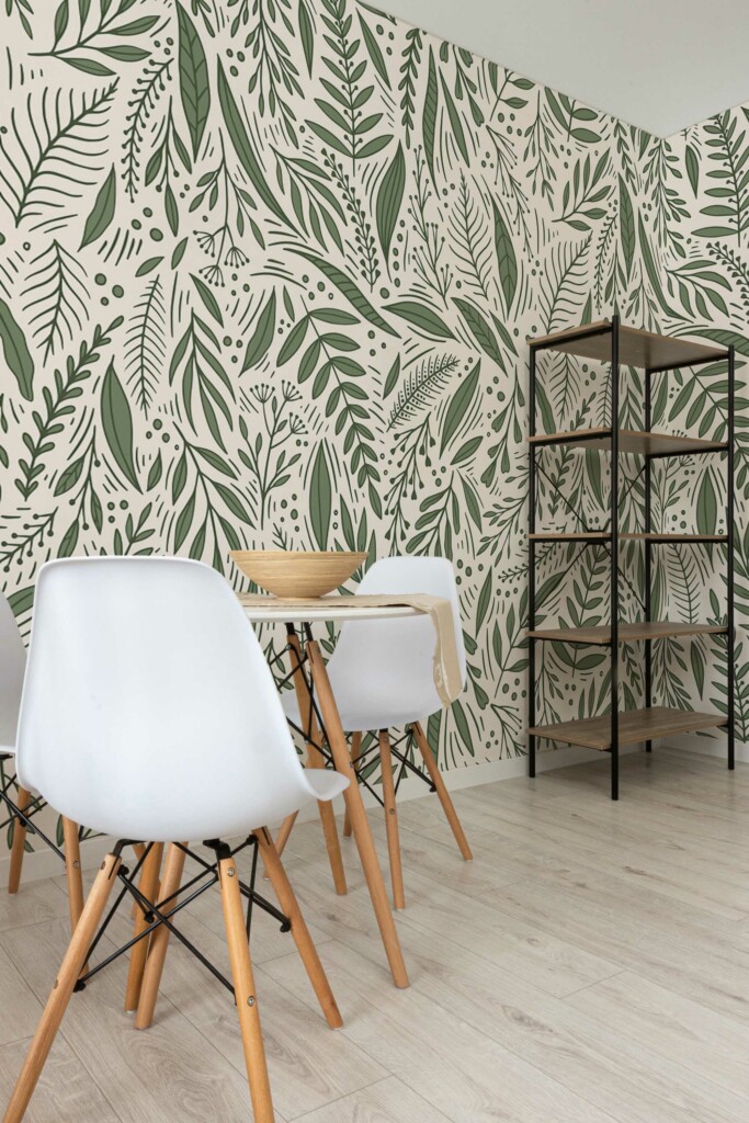 Wall mural peel and stick featuring Serene Leaf by Fancy Walls
