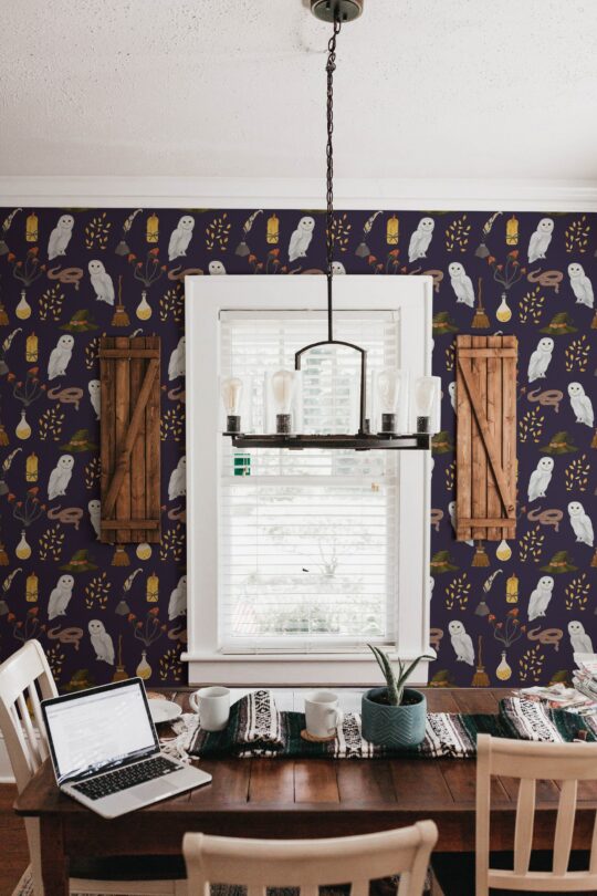 navy blue stick and peel wallpaper