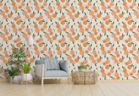 peach peach color traditional wallpaper