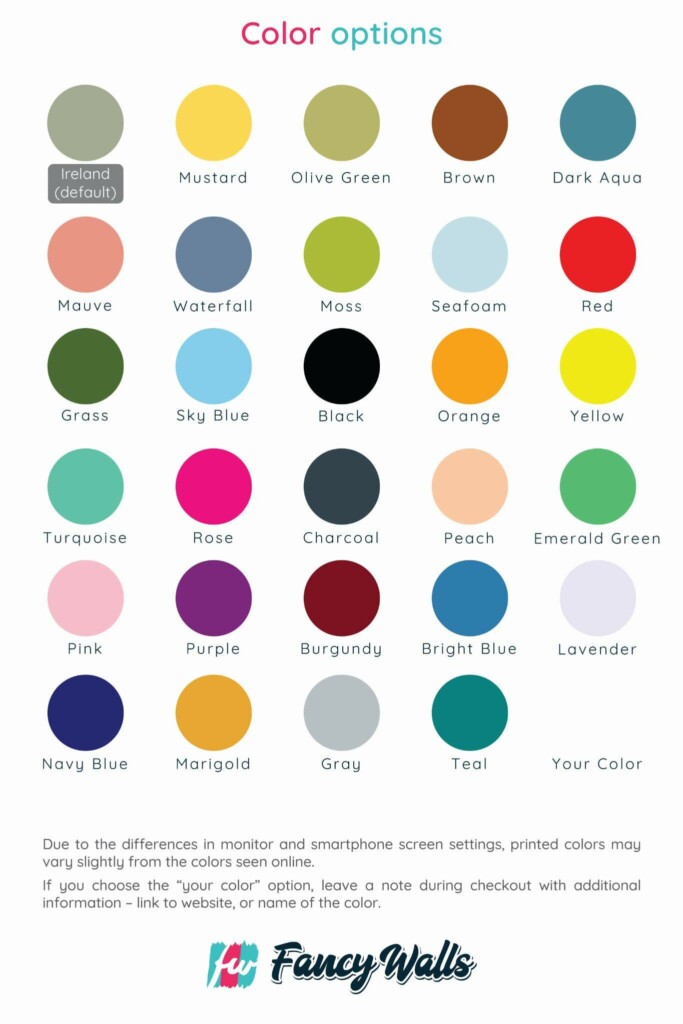 Custom color choices for Aesthetic rainbow wallpaper for walls