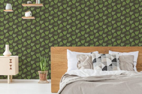 fern green traditional wallpaper