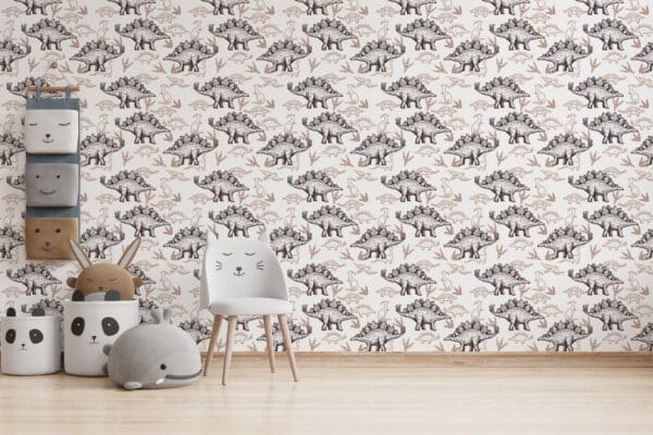 brown and beige kids room peel and stick removable wallpaper