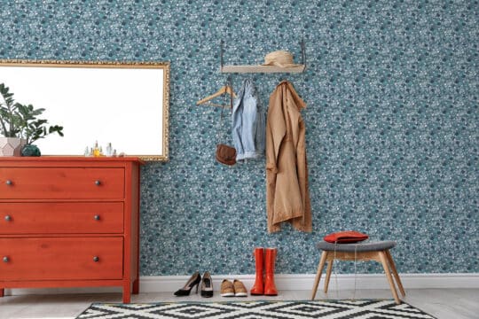 turquoise stick and peel wallpaper
