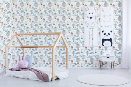 air baloon green traditional wallpaper
