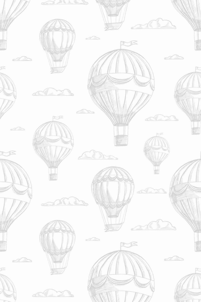 Pattern repeat of Air baloon removable wallpaper design
