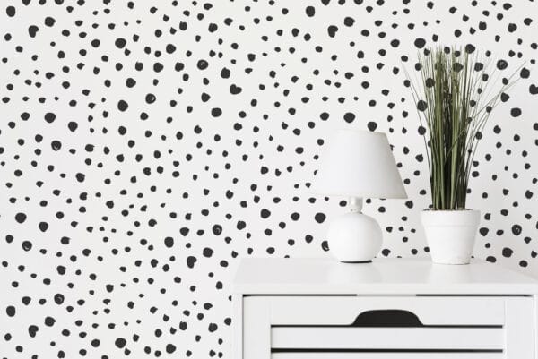 Dalmatian print peel and stick wallpaper