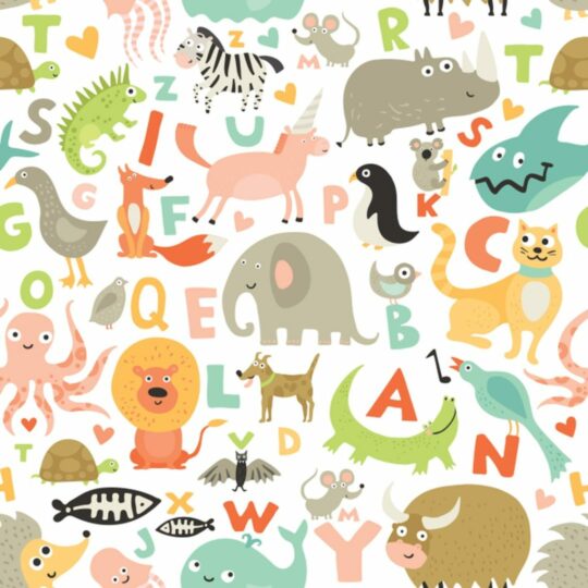 Animal alphabet removable wallpaper