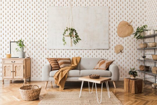 animal print beige and white traditional wallpaper
