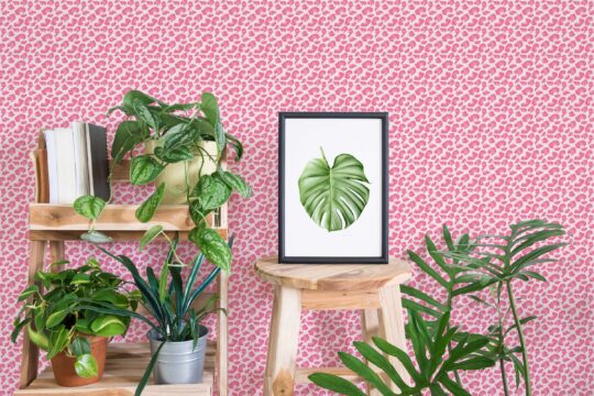 animal print pink traditional wallpaper