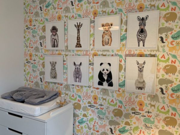 Animal alphabet temporary wallpaper