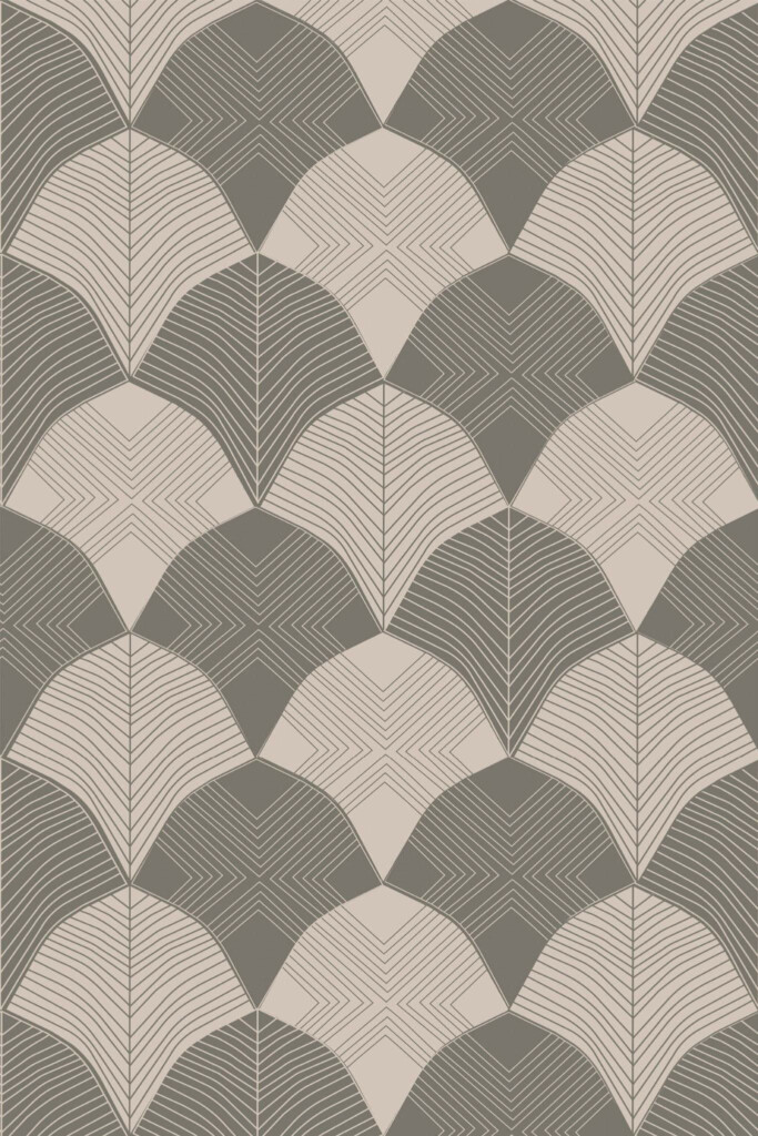 Pattern repeat of Antique Art Deco removable wallpaper design
