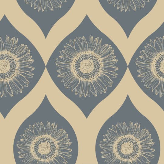 antique sunflower non-pasted wallpaper