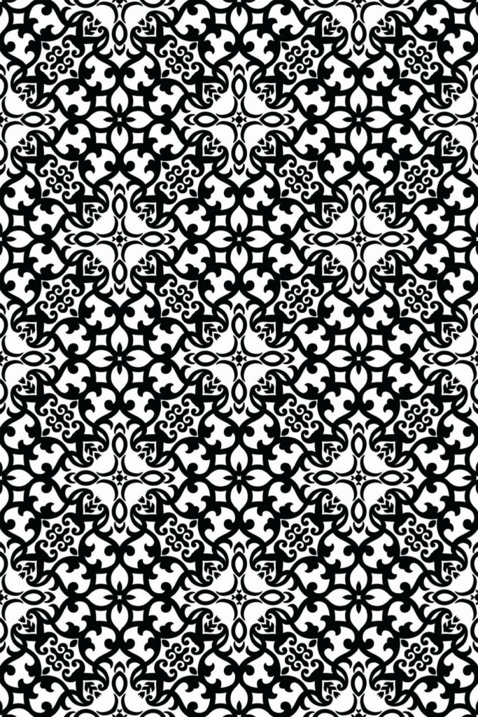 Pattern repeat of Arabesque removable wallpaper design