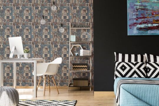 blue stick and peel wallpaper