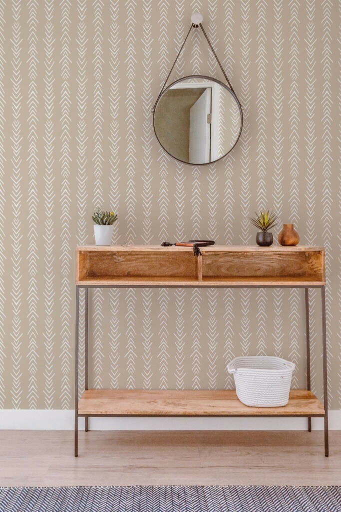 Contemporary style entryway decorated with Arrows peel and stick wallpaper